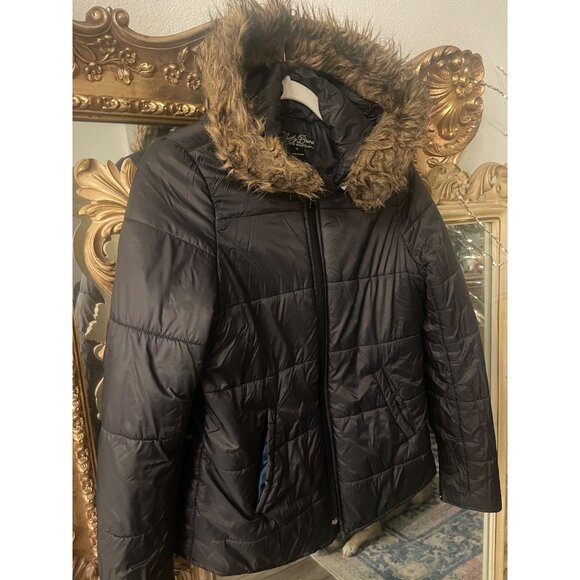 Lucky Brand Lightweight Navy Puffer Jacket Sz M - Picture 1 of 10